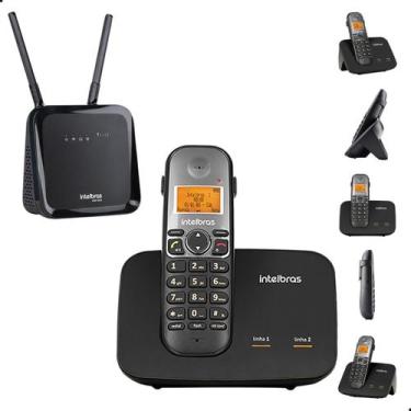 Imagem de Kit Combo Mini Central PABX Telefone Sem Fio TS 5150 Intelbras Com 1 E