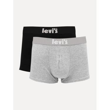 Imagem de Cuecas Levis Boxer Brief Poster Cinza Mescla e Preta Pack 2UN  masculino