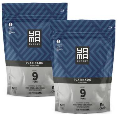 Imagem de Kit 2 Pó Descolorante Platinado Profissional 9 Tons Efeito Rápido Yama