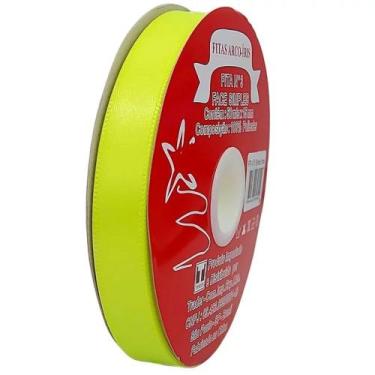 Imagem de Fita de Cetim Trader 15mm N3 com 50 Metros, COR 058 VERDE CITRICO, 50 