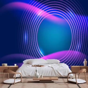 Imagem de Lcythiazole Papel de parede geométrico de tamanho personalizável - papel de parede geométrico, autoadesivo removível, para sala de estar, quarto, escritório