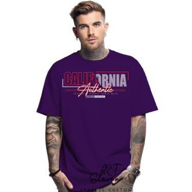 Imagem de Camiseta Oversized Personalizada Estampa California Masculina Algodão 