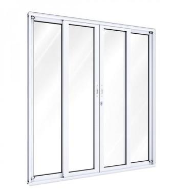 Imagem de Porta de Alumínio Balcão 215x200 4 Folhas com Vidro Liso Lucasa Alumín