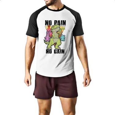 Imagem de Camiseta Raglan Dinossauro No Pain No Gain - Alearts, M