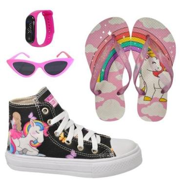 Imagem de Tênis Infantil Feminino Unicórnio Sereia Menina Botinha Cano Alto Club