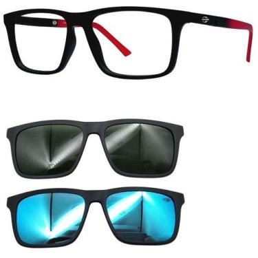 Imagem de Oculos Mormaii Swap 4 6112 A82 com 2 Clip On G15 e Azul, A82