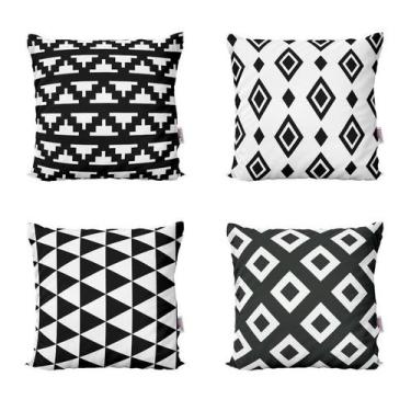 Imagem de Almofadas Decorativas Preto e Branco Para Sofá 40x40 - Novadecora