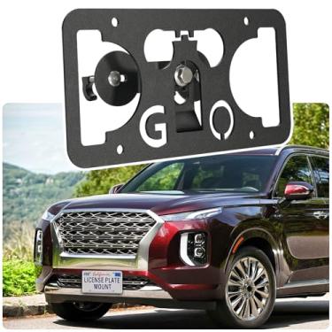 Imagem de Suporte de placa de licença sem broca compatível com Hyundai Palisade, Santa Cruz, Santa Fe 4ª geração TM, Tucson 4ª geração NX4, Tucson Plug-in Hybrid 4ª geração NX4, suporte de montagem para placa