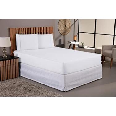 Imagem de Jogo de Lençol 400 Fios Percal Toque Macio com Elástico - Kit 3 ou 2 Peças - Disponível em Solteiro, Casal, Queen e King Size (Branco, Solteiro)