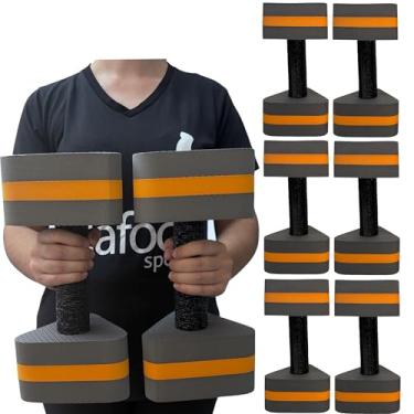 Imagem de Kit 3 Pares de Halteres Hidroginástica Em EVA 3 à 4 Kg DF4013-CZ Cinza e Laranja Dafoca Sports