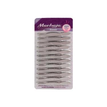 Imagem de Kit 6 Und Pinça De Aço Inox Merheje Conjunto 104 12 Und