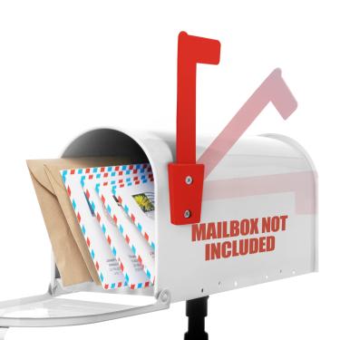 Imagem de Sinalizador de caixa de correio de saída universal da Anley para tijolo, madeira, metal e estuque - Alerta de plástico resistente à ferrugem Kit de substituição de sinalizadores elevados de transportadora postal - Fixadores de montagem incluídos (vermelho)