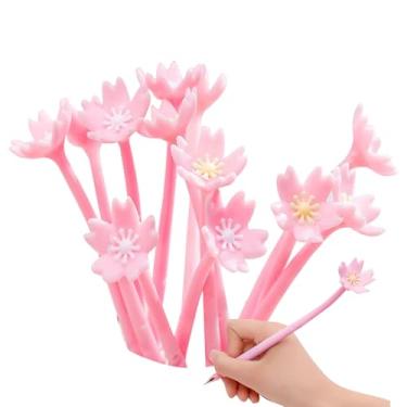 Imagem de 12 canetas Sakura bonitas canetas de tinta gel cereja rosa novidade com tinta preta para presente de dia das mães, enfermeiras, estudantes, professores, sala de aula, material de escritório