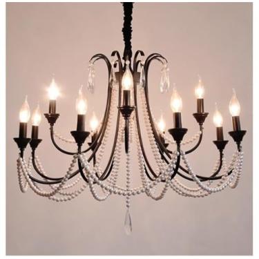 Imagem de OUFULA Lustre retrô americano LED Personalidade Criatividade Sala de Estar Restaurante Quarto Estudo Villa Hotel Café Bar Clothing Store Lâmpada Pendente (F 12 luzes)