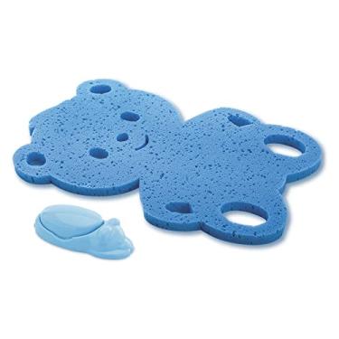 Imagem de Kit Banho Esponja e Saboneteira Urso, Adoleta Bebê, Azul Bebê