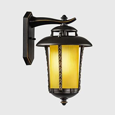 Imagem de Luminária de parede externa vintage, arandela preta, iluminação para varanda externa, montagem na parede, arandela externa à prova d'água com cúpula de vidro, luminária de parede externa par
