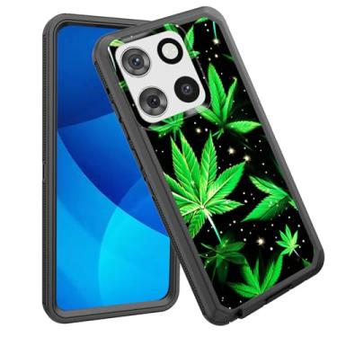 Imagem de GFEWYTJYJ Capa para Moto G Stylus 5G 2025, proteção total de 3 camadas à prova de choque, resistente, resistente e alto impacto, capa rígida para Motorola Moto G Stylus 5G 2025, folhas de maconha