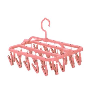 Imagem de Varal de Calcinha Cueca Roupa Intimas Multiuso 26 Prendedores Dobrável Retrátil Resistente(Rosa)