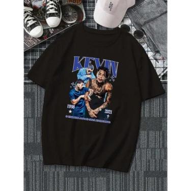 Imagem de Camiseta Estampa Funk Mc Kevin Ou Sem Estampa 100% Algodão, - loja din
