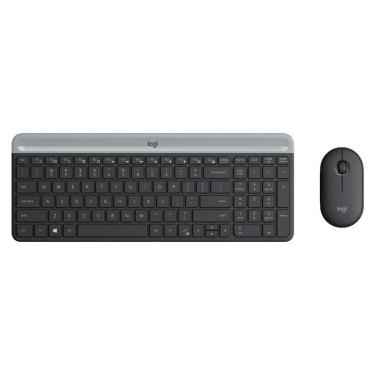 Imagem de Kit Teclado e Mouse Logitech MK470 Slim Sem Fio Preto US-Unissex