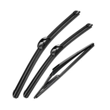 Imagem de Kit com 3 Palhetas Limpador para-brisa Dianteiras e Traseira para,Palheta do Limpador de Para-brisa Premium para Todas as Estações para Mercedes-Benz GLK-Class X204 2008-2014, Side Lock