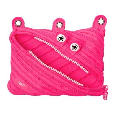 Imagem de ZIPIT Bolsa Monster Pencil para meninas | Estojo de lápis com 3 anéis | Estojo de caneta de grande capacidade para escola (rosa)