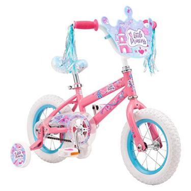 Imagem de Pacific Bicicleta infantil com personagem princesa, rodas de 30 cm, idades de 3 a 5 anos, porta-copos, assento ajustável, rosa, tamanho único
