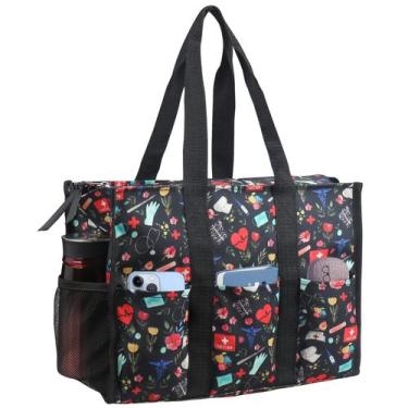 Imagem de Bolsa de enfermagem ABAMERICA impermeável de vários bolsos em lona