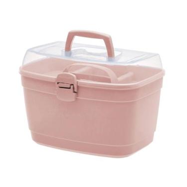 Imagem de Caixa Maleta Multiuso Organizadora Manicure Maquiagem Box Grande 36x22