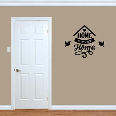 Imagem de Adesivo de Parede Home Sweet Home Preto para Sala 60x70cm
