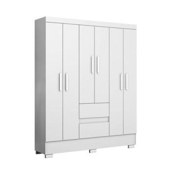 Imagem de Guarda Roupa 06 Portas 02 Gavetas MDP Branco Coimbra Aramóveis
