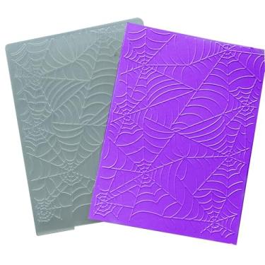Imagem de DIYology Pastas de plástico em relevo de teia de aranha para fazer cartões, estênceis de gravação de Halloween para artesanato em papel faça você mesmo, álbum de recortes, decoração de fotos