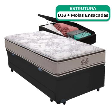 Imagem de Bicama Baú Solteiro Colchão Four Season Molas Vstore 78x188