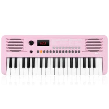 Imagem de POGOLAB Mini teclado piano de 37 teclas para iniciantes (rosa)