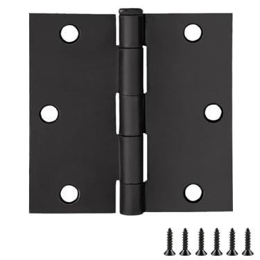 Imagem de Dobradiças de porta para portas de interiores, pacote com 10, 3-1/5.1 cm x 3-1/5.1 cm, Design House Square Corner Steel Door Hinge Door Hardware, preto fosco, 188938