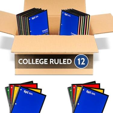 Imagem de EPI Caderno espiral | 1 matéria - pautado para faculdade - 70 folhas, encadernação espiral durável | 26,6 x 20,3 cm | Material de sala de aula | escola, escritório, anotações, diário - pacote com 12