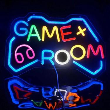 Imagem de Teen Boy Gamer LED Neon Sign Game Controller Light Regulável USB Power