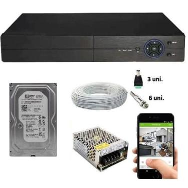 Imagem de Kit Cftv Dvr MultiHD Full HD Cabo E Conectores Hd 160gb - Luatek