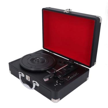 Imagem de Toca-discos Com Bluetooth, Toca-discos Vintage Com Alto-falantes, Toca-discos de 3 Velocidades, Toca-discos Portátil Com Alça para Entretenimento e Decoração de Casa