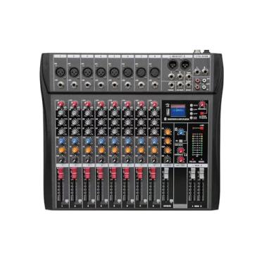 Imagem de GSLWLKJ Mesa De Som Profissional Digital 8 Canais, Console Bluetooth Para Estúdio Ao Vivo, Mixagem Áudio Usb (110V-220V)