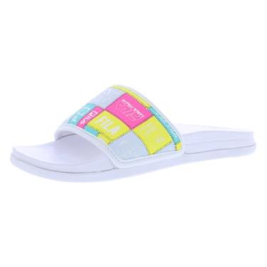 Imagem de Fila Sandália feminina Drifter Lux Patchwork Slide, Branco/Multi/Multi, 10