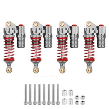 Imagem de Pothyes Amortecedor de óleo ajustável de alumínio para amortecedor de choque Axial SCX10 Capra Wraith TRX4 TRX6 D90 1/10 RC Crawler peças de atualização (titânio, 70 mm)