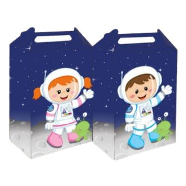 Imagem de Kit 10 Maletinhas Lembrancinha Astronauta Espaço Festa Aniversário