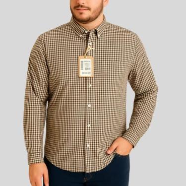Imagem de Camisa Masculina Manga Longa Xadrez Slim Hering, P, Preto