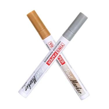 Imagem de Caneta marcador permanente multiuso prata e dourado - Yin's