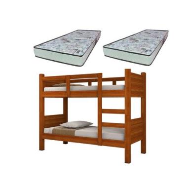 Imagem de Beliche VitaMov Cinomomo Vira 2 Camas Estrado 100% Madeira Pés 7,5x7,5