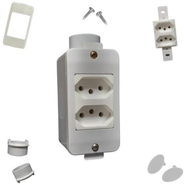 Imagem de Tomada Dupla Tripolar Externa Condulete Pvc C Adaptador 3/4 (Branco)
