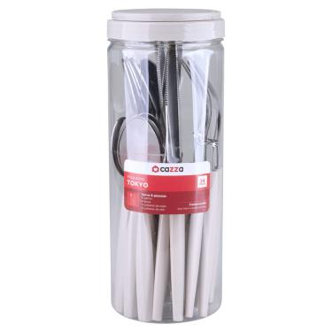 Imagem de Faqueiro Cazza Tokyo em Inox com 24 Peças - Item Sortido