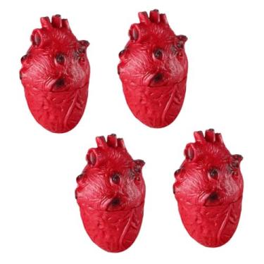 Imagem de VOSAREA 4Pcs Simulation Bloody Heart Props for Halloween Decorations Scary Bloody Organs Decor for Halloween Party Spooky Heart Props for Zombie Themed Events