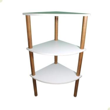 Imagem de Estante Multiuso 3 Prateleiras de Canto 95x40x40 - Beto Moveis, BRANCO